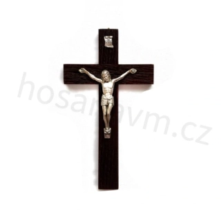 Dřevěný kříž (rovný, 16 cm) - tm. hnědý